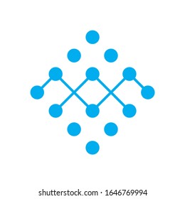 Circle Dots Digital Link Connection Business Company Vector Logo Design