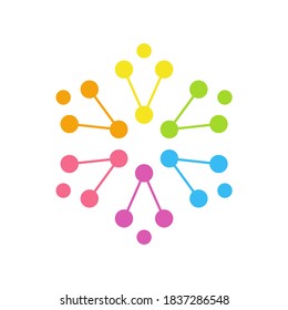 Logo-Design der Circle Dots Digital Link Connection Business Company