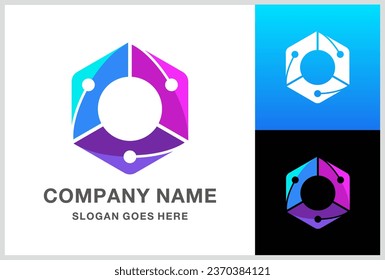 Circle Dots Digital Link Connection Technology Computer Business Company Stock Vector Logo Design Template