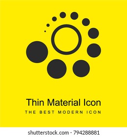 Circle with dots forming a spiral in perspective bright yellow material minimal icon or logo design