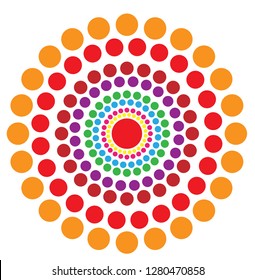 Circle dots isolated on the color background.