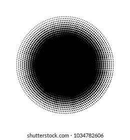 Circle dots isolated on the white background. Halftone effect vector pattern