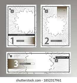 Circle dots lines. Abstract retro texture. Geometric decoration. Abstract graphic design template. White paper texture. Digital background. Business illustration. Black line style vector