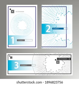 Círculo de puntos de línea. Decoración geométrica. Fondo futurista. Plantilla de diseño gráfico abstracto. Textura de papel blanco. Fondo digital. Ilustración empresarial. vector de estilo de línea negra