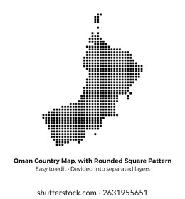 Mapa de padrões de Circle Dots de Omã. Adequado para site, relatório anual, infográficos.