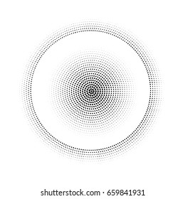 circle of dots. ring points. halftone effect. monochrome texture. vector illustration.