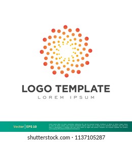 Circle Dots Star Icon Vector Logo Template