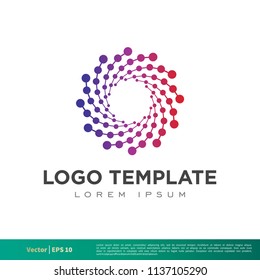 Circle Dots Star Icon Vector Logo Template