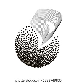 circle with dots texture halftone design abstract shapes aesthetics y2k vector illustration