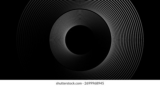 Kreispunktstruktur einzeln auf weißem Hintergrund. Vektor abstraktes Design Element Spiralkreis Schallwelle Vektor Logo modern schwarz-weiß


