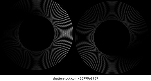 Kreispunktstruktur einzeln auf weißem Hintergrund. Vektor abstraktes Design Element Spiralkreis Schallwelle Vektor Logo modern schwarz-weiß

