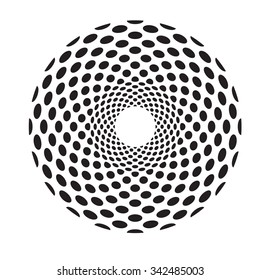 Circle Dots Vector . Halftone Illustration .