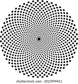 Circle of dots. Vector texture.