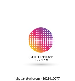 Circle Dotted Logo. Symbol & Icon Vector Template.