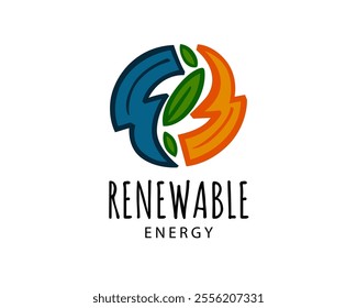 Circle double thunder power energy friendly logo design template illustration inspiration