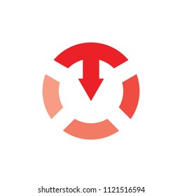 circle down arrow process symbol vector