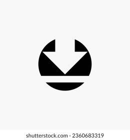 Der Kreis mit dem Download-Pfeil ist das Logo