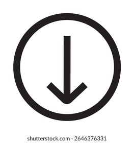 Ícone de Download de Círculo - Seta para Baixo no Vetor de Símbolo de Círculo
