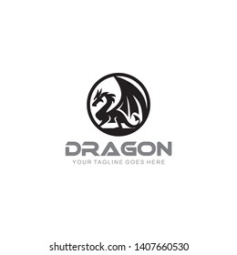 Circle Dragon Logo Design Concept Stock Vector (Royalty Free ...