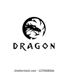 Circle Dragon logo template vector illustration
