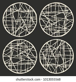 circle drawing abstract design elements set. vector illustration