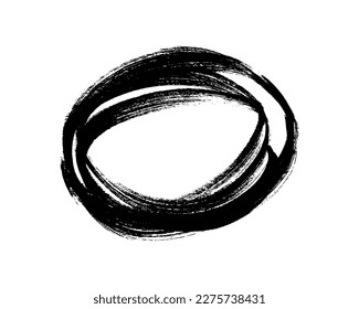 Mit einem schwarzen Marker gezeichneter Kreis. Doodle-Stil Drehkreis. Schwarze, handgezeichnete Designelemente auf weißem Hintergrund. Vektorgrafik