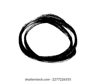 Circle drawn with a black marker. Doodle style scribble circle. Black hand drawn design elements on white background. Vector illustration