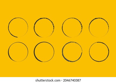 A circle drawn by a brush. Vector doodle frame for design use. Grunge circles.