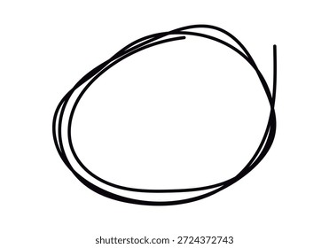 Circle drawn by hand with black pen strokes