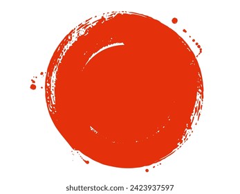 Circle drawn in ink, vermilion