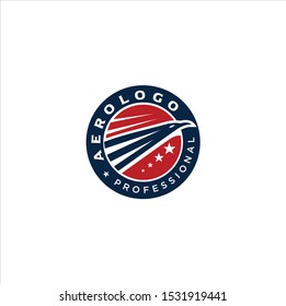 Circle Eagle heads logo image . Aero Eagle Logo . Aircraft Eagle Logo icon . Linear Flying Airlines Eagle Logo Illustration.