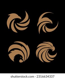 Circle Eagle Logo Vector Set