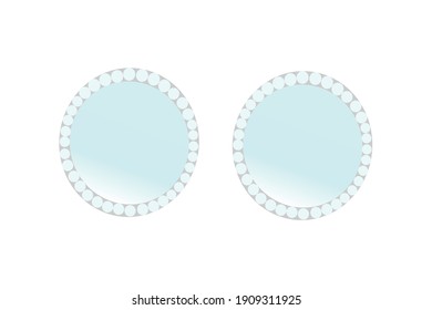 Circle Earrings in Light Blue Color