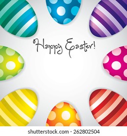Circle of Easter eggs border in vector format.