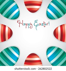 Circle of Easter eggs border in vector format.