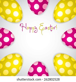 Circle of Easter eggs border in vector format.