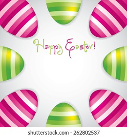 Circle of Easter eggs border in vector format.