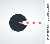 Circle eats dots. Stock Vector illustration isolated