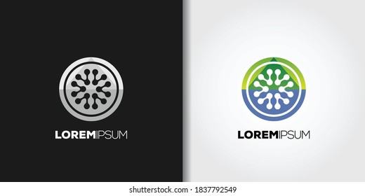 conjunto de logotipos ecológicos de círculo plantilla de ideas vector