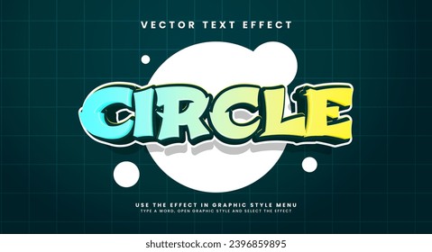 Circle editable text style effect. Vector text effect with a fun comic concept.