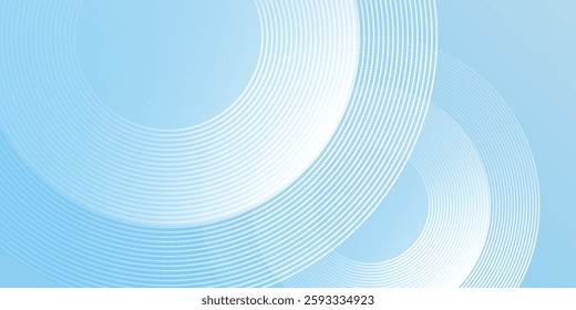 Circle effect style geometric. Minimalist background pastel colorful  blue and white gradations abstract modern simple design
