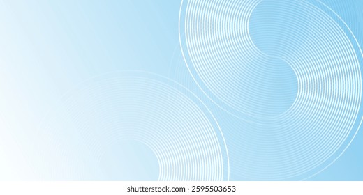 Circle effect style geometric. Minimalist banner background pastel colorful  blue and white gradations abstract modern