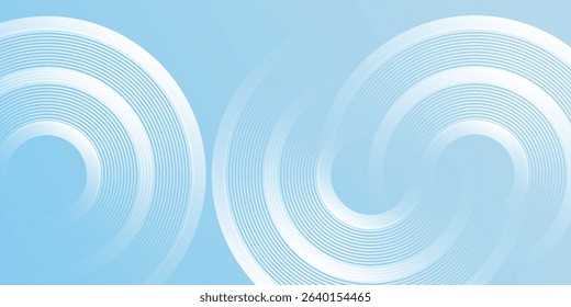 Circle effect style geometric. Minimalist background pastel colorful  blue and white gradations abstract modern simple