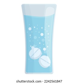 Círculo del vector de caricatura del icono del comprimido efervescente. Vitamina de medicina. Mineral aromático