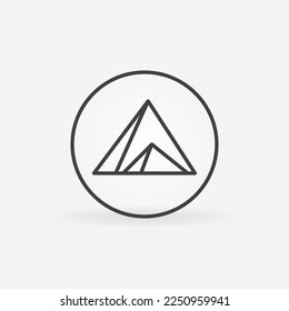 Circle with Egypt Pyramids vector concept icon or sign in outline style