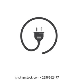 circle electric cord  icon vector design