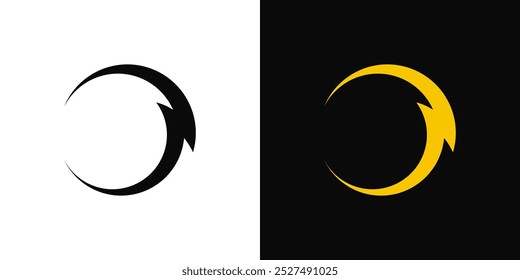 Vector redondo de la energía del trueno del icono abstracto del marco del logotipo eléctrico del círculo