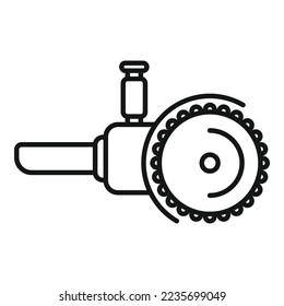 Circle electric saw icon outline vector. Power chain. Chainsaw tool