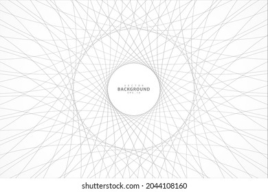 Circle elegant white background with shiny lines. Tech design. Modern luxury design