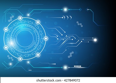 Circle and element abstract futuristic technology background vector illustration